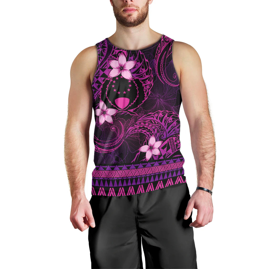 FSM Pohnpei State Men Tank Top Tribal Pattern Pink Version LT01 - Polynesian Pride