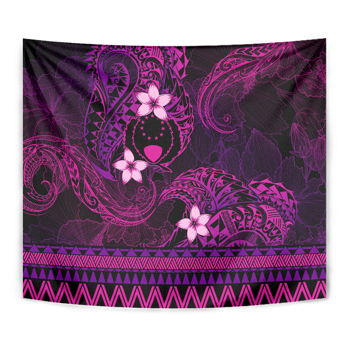 FSM Pohnpei State Tapestry Tribal Pattern Pink Version LT01 - Polynesian Pride
