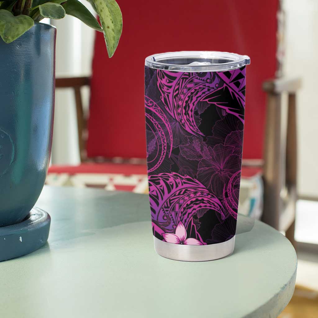 FSM Pohnpei State Tumbler Cup Tribal Pattern Pink Version