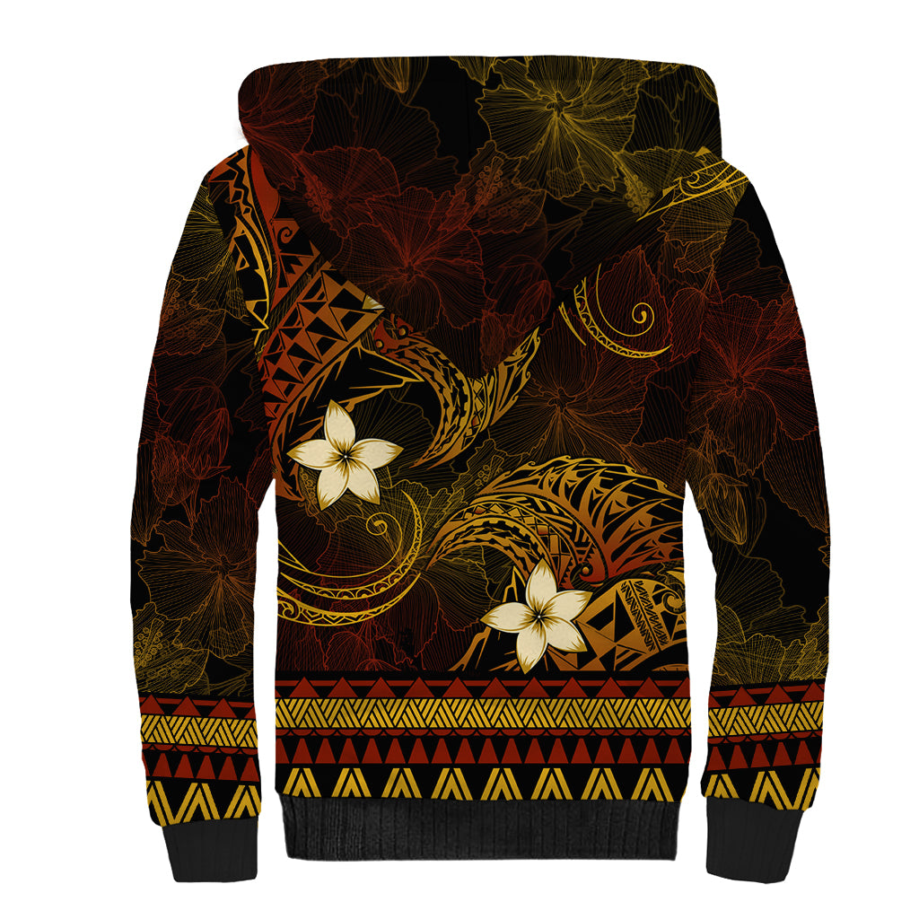 FSM Culture Day Sherpa Hoodie Tribal Pattern Gold Version LT01 - Polynesian Pride