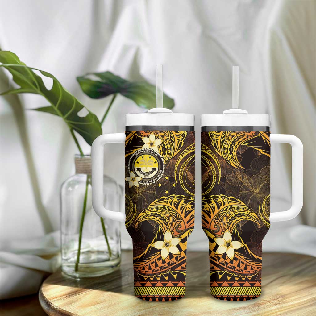 FSM Culture Day Tumbler With Handle Tribal Pattern Gold Version