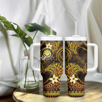 FSM Culture Day Tumbler With Handle Tribal Pattern Gold Version