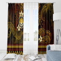 FSM Culture Day Window Curtain Tribal Pattern Gold Version LT01 - Polynesian Pride