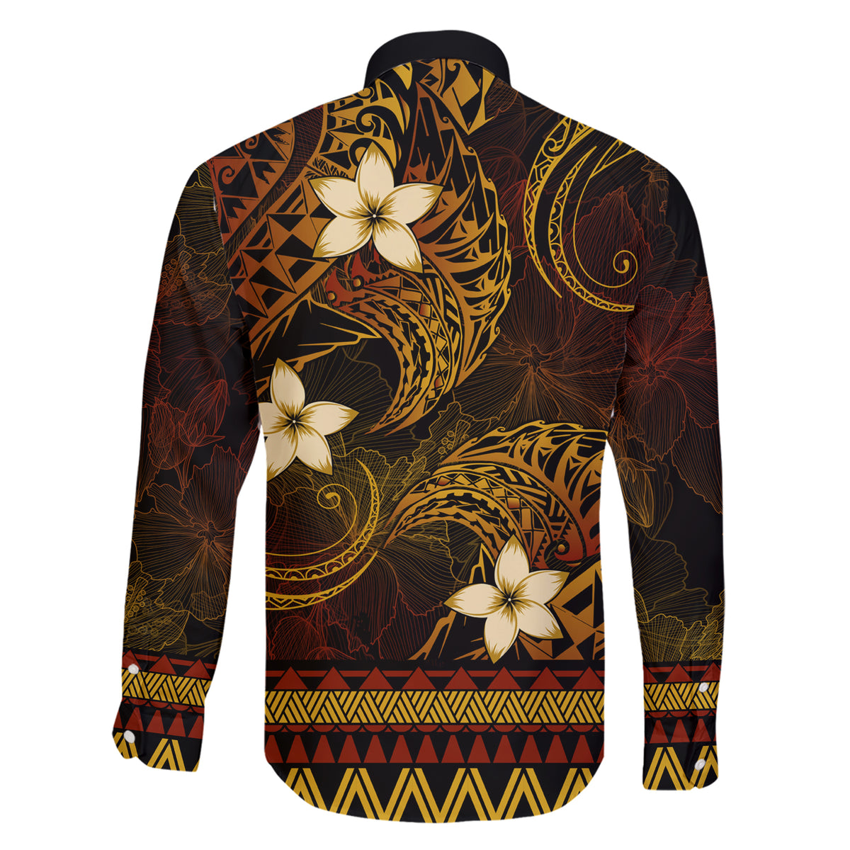 FSM Chuuk State Family Matching Short Sleeve Bodycon Dress and Hawaiian Shirt Tribal Pattern Gold Version LT01 - Polynesian Pride