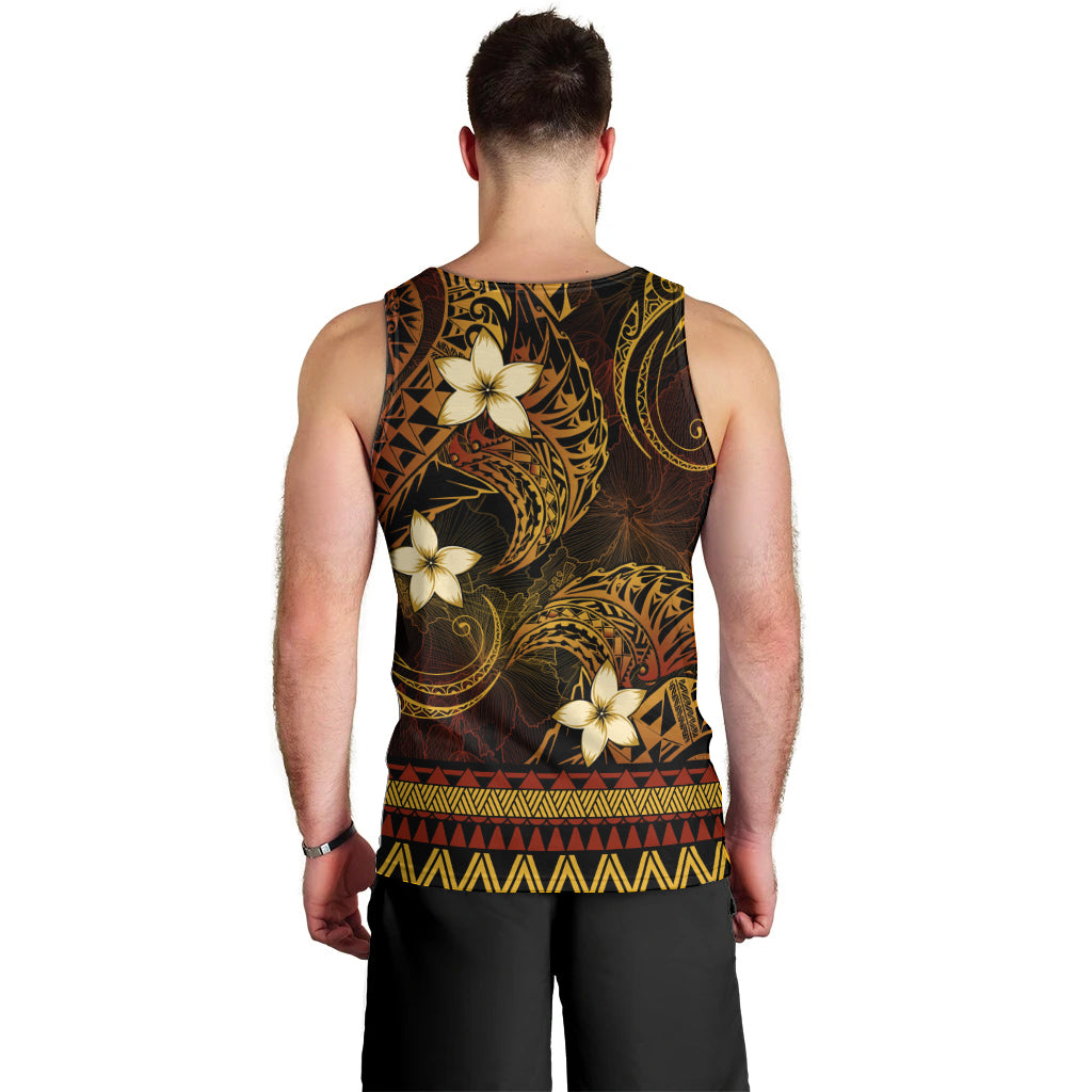 FSM Chuuk State Men Tank Top Tribal Pattern Gold Version LT01 - Polynesian Pride