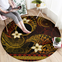 FSM Chuuk State Round Carpet Tribal Pattern Gold Version LT01 - Polynesian Pride