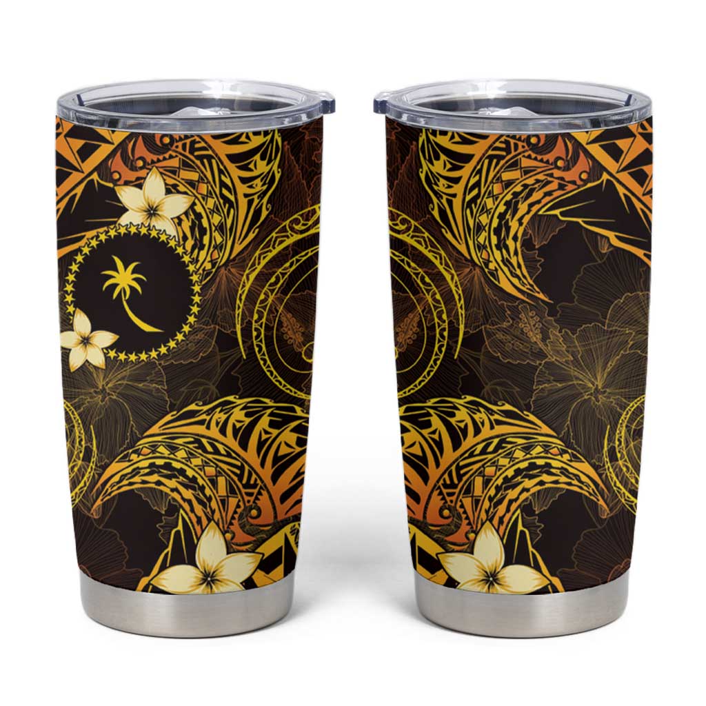 FSM Chuuk State Tumbler Cup Tribal Pattern Gold Version