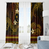 FSM Chuuk State Window Curtain Tribal Pattern Gold Version LT01 - Polynesian Pride