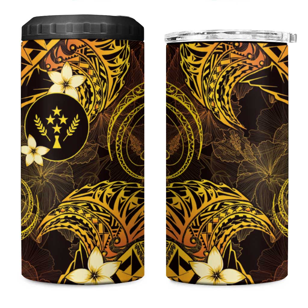 FSM Kosrae State 4 in 1 Can Cooler Tumbler Tribal Pattern Gold Version LT01 One Size: 16 oz Gold - Polynesian Pride