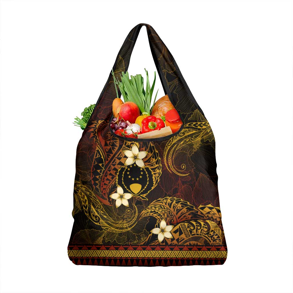 FSM Pohnpei State Grocery Bag Tribal Pattern Gold Version LT01 1-pack One Size Gold - Polynesian Pride