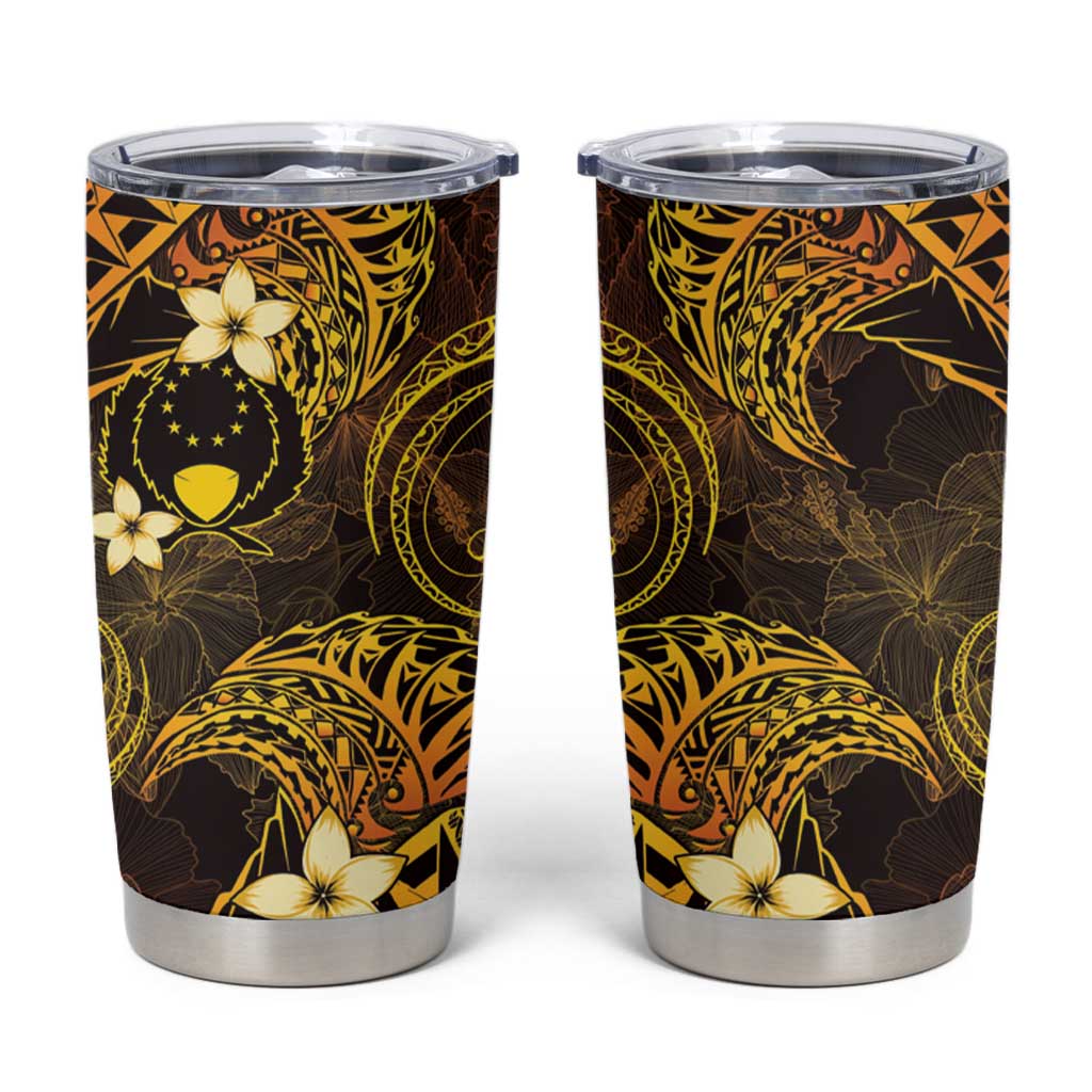 FSM Pohnpei State Tumbler Cup Tribal Pattern Gold Version