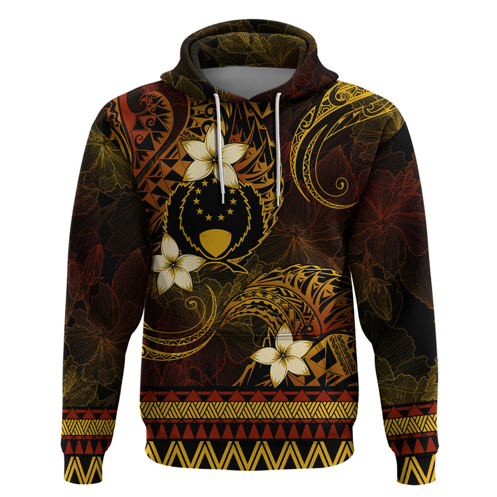 FSM Pohnpei State Zip Hoodie Tribal Pattern Gold Version LT01 Pullover Hoodie Gold - Polynesian Pride