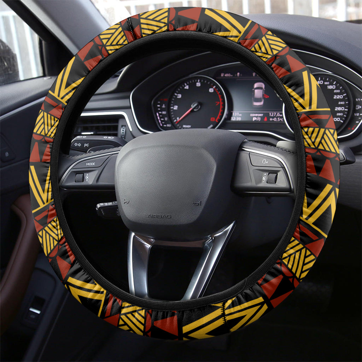 FSM Yap State Steering Wheel Cover Tribal Pattern Gold Version