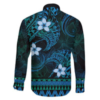 FSM Culture Day Family Matching Off Shoulder Maxi Dress and Hawaiian Shirt Tribal Pattern Ocean Version LT01 - Polynesian Pride