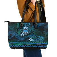 FSM Culture Day Leather Tote Bag Tribal Pattern Ocean Version LT01 - Polynesian Pride