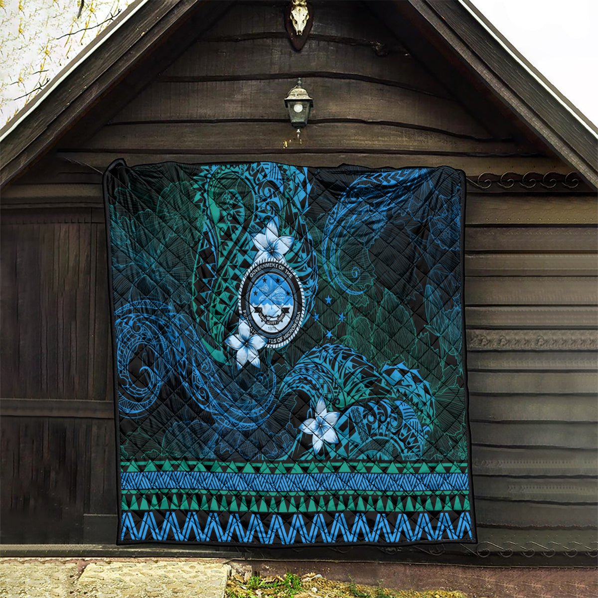 FSM Culture Day Quilt Tribal Pattern Ocean Version LT01 - Polynesian Pride