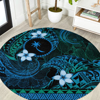 FSM Chuuk State Round Carpet Tribal Pattern Ocean Version
