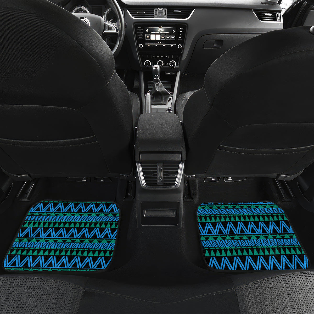FSM Kosrae State Car Mats Tribal Pattern Ocean Version