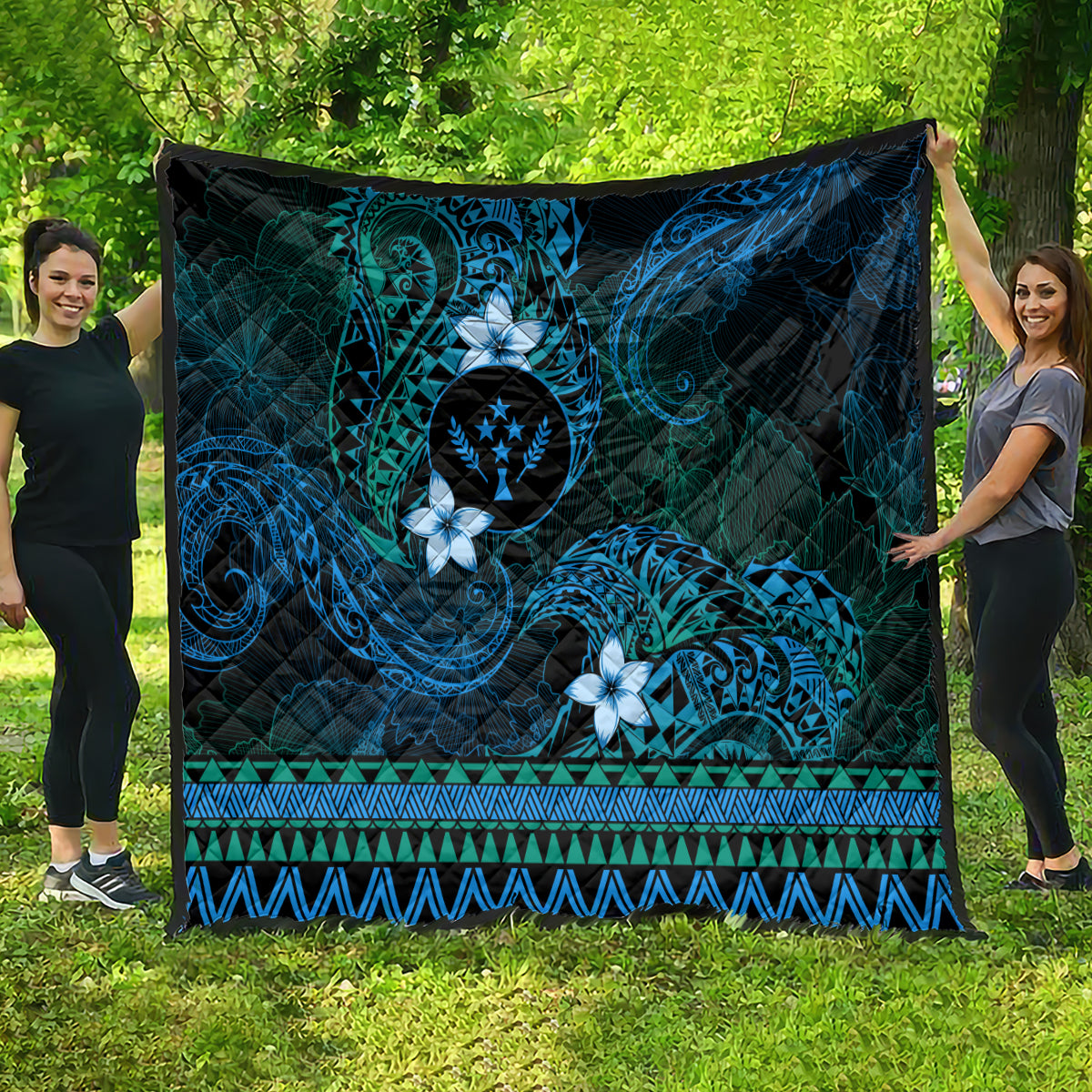 FSM Kosrae State Quilt Tribal Pattern Ocean Version LT01 - Polynesian Pride