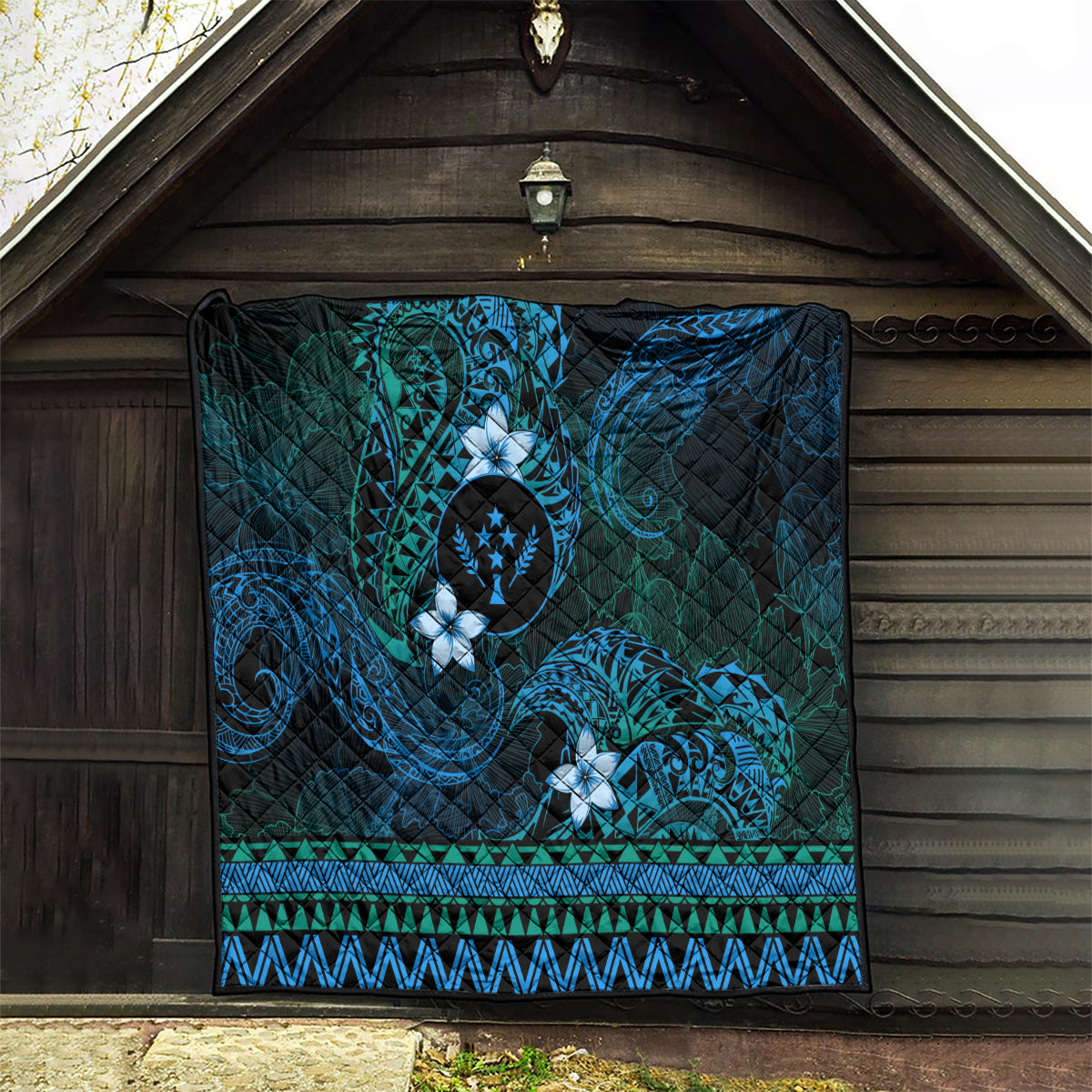 FSM Kosrae State Quilt Tribal Pattern Ocean Version LT01 - Polynesian Pride