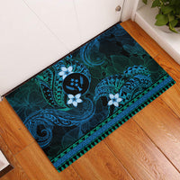 FSM Kosrae State Rubber Doormat Tribal Pattern Ocean Version LT01 Blue - Polynesian Pride