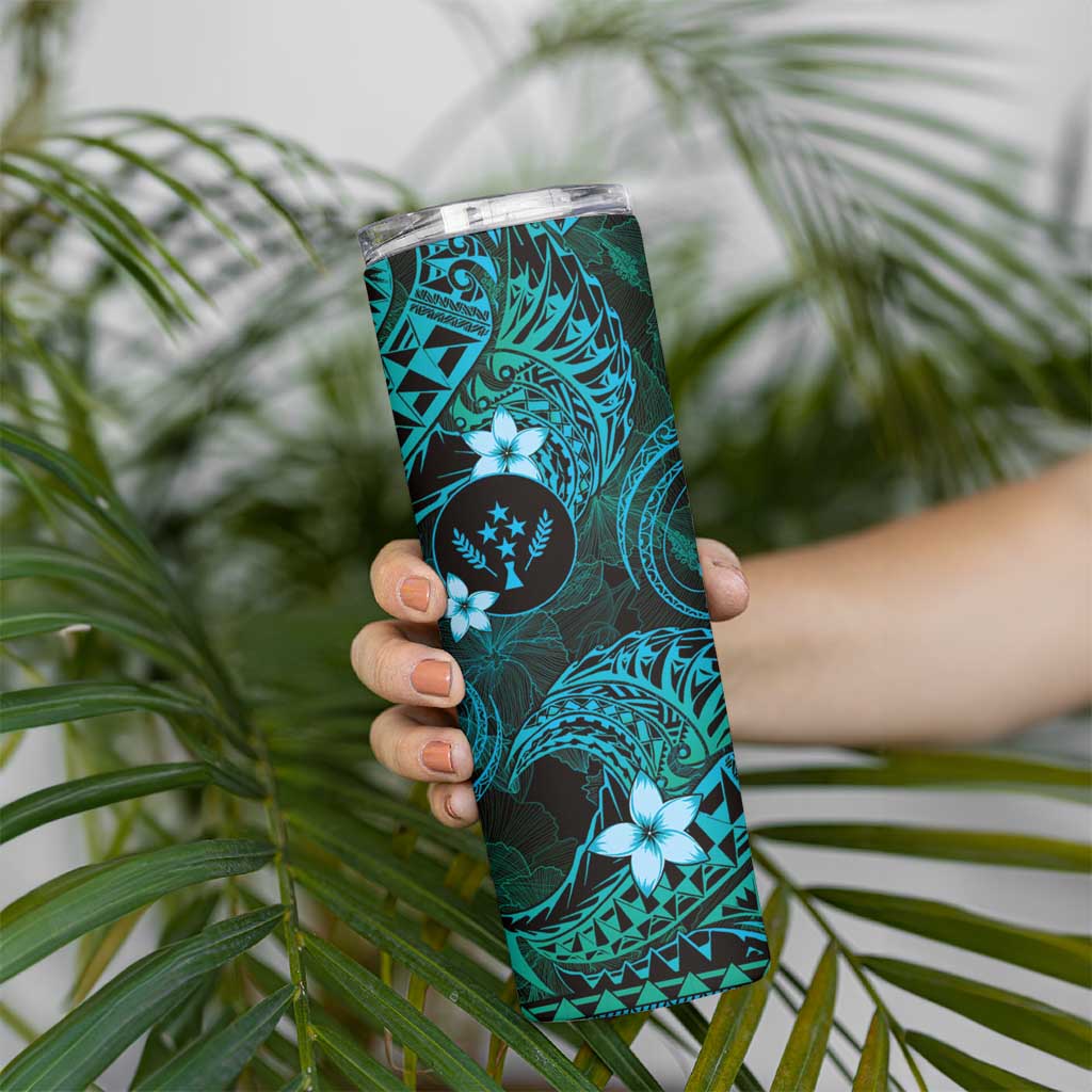 FSM Kosrae State Skinny Tumbler Tribal Pattern Ocean Version LT01 - Polynesian Pride
