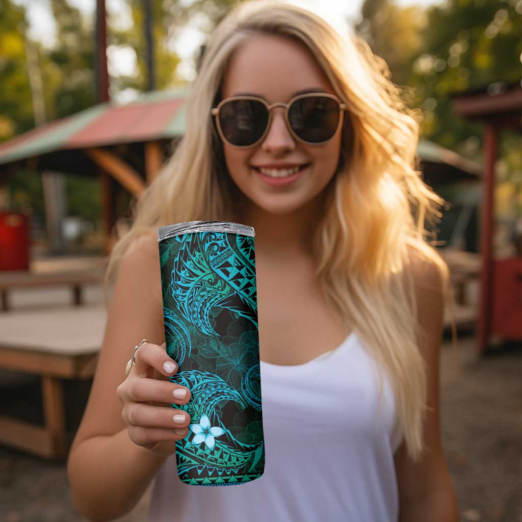 FSM Kosrae State Skinny Tumbler Tribal Pattern Ocean Version LT01 - Polynesian Pride