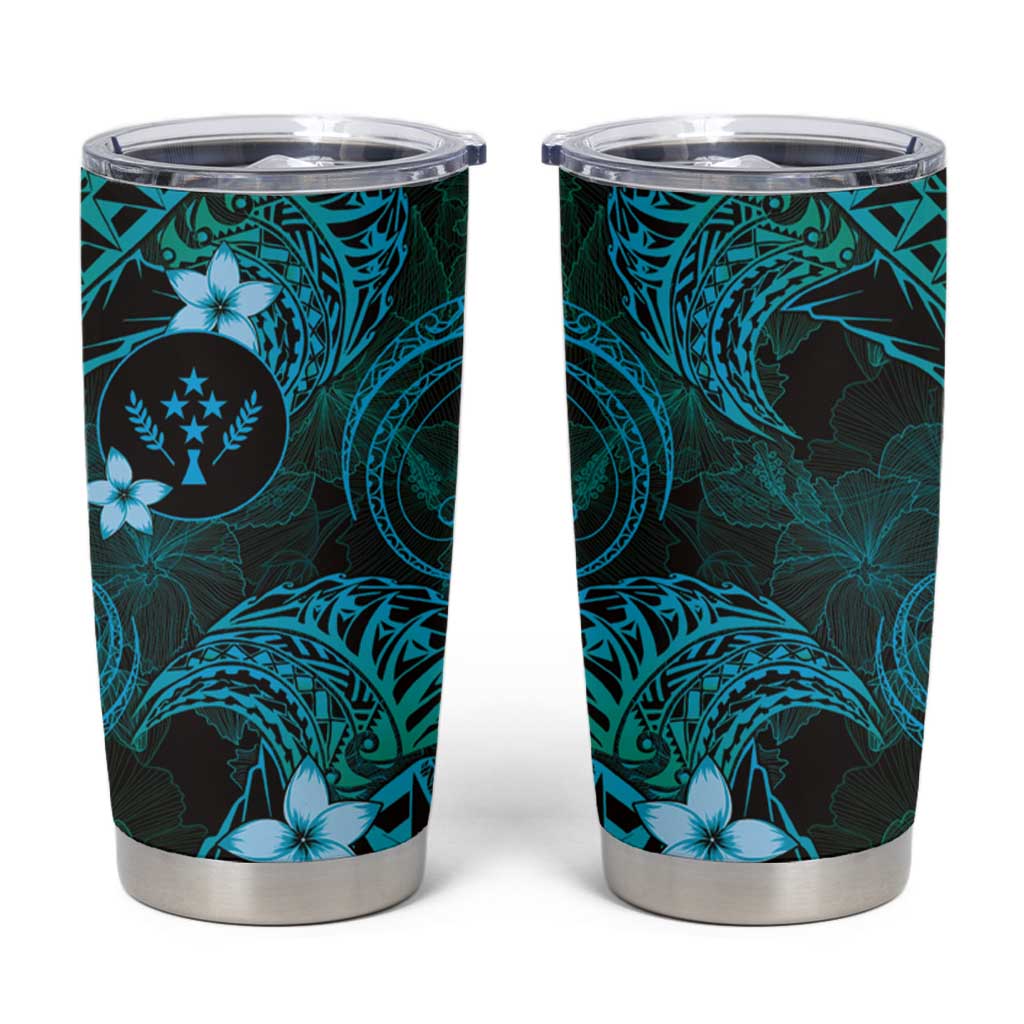 FSM Kosrae State Tumbler Cup Tribal Pattern Ocean Version