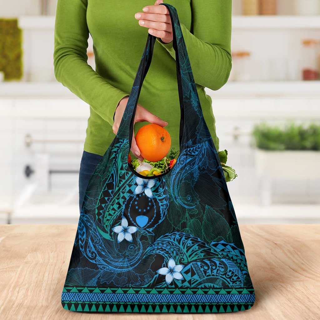 FSM Pohnpei State Grocery Bag Tribal Pattern Ocean Version LT01 - Polynesian Pride