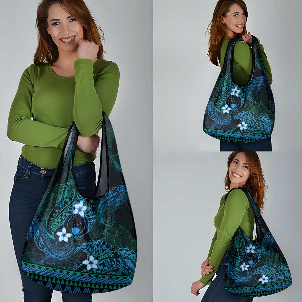 FSM Pohnpei State Grocery Bag Tribal Pattern Ocean Version LT01 - Polynesian Pride