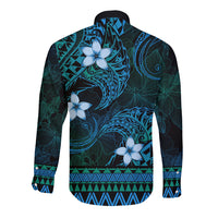 FSM Pohnpei State Long Sleeve Button Shirt Tribal Pattern Ocean Version LT01 - Polynesian Pride