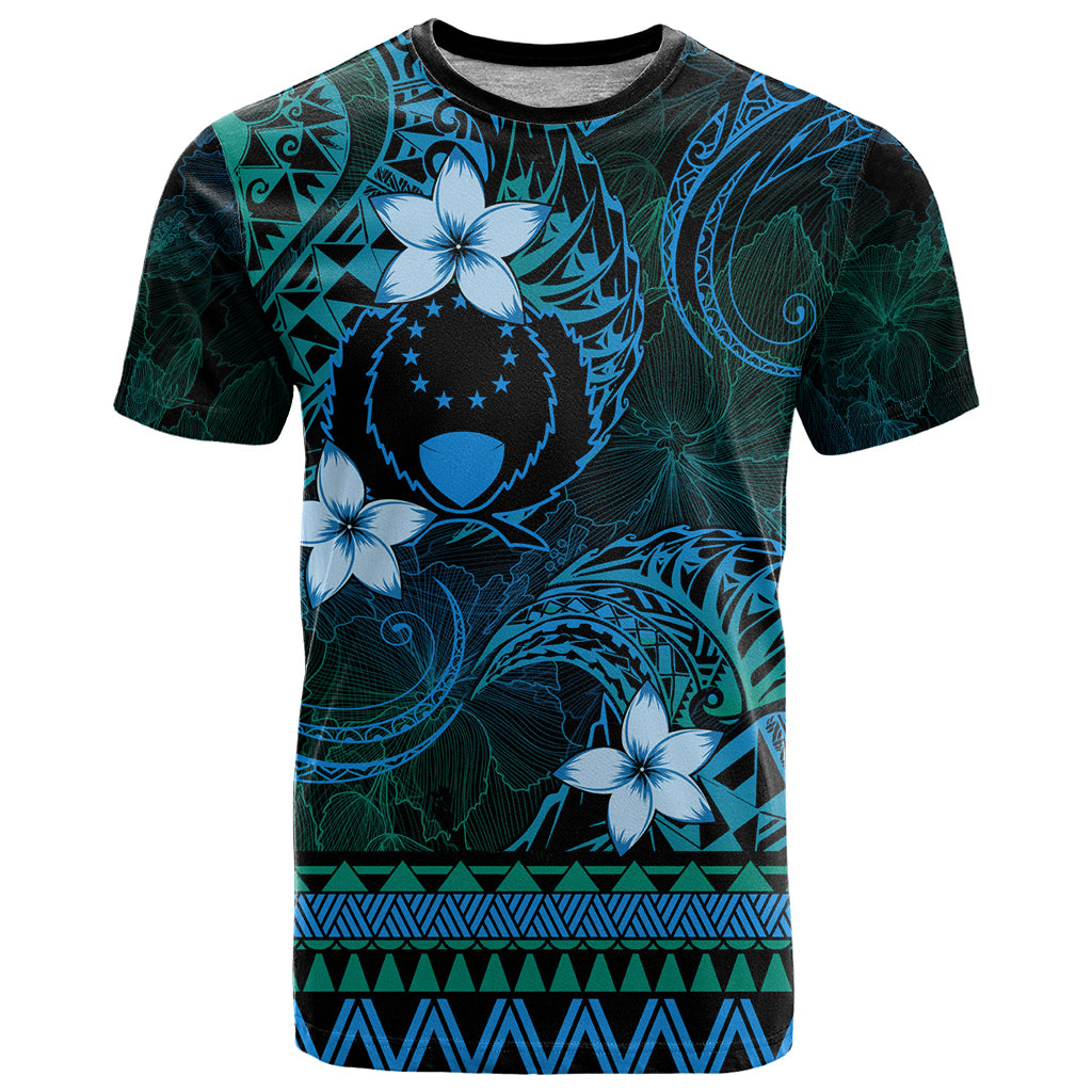 FSM Pohnpei State T Shirt Tribal Pattern Ocean Version LT01 Blue - Polynesian Pride