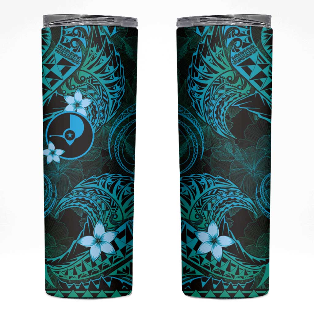 FSM Yap State Skinny Tumbler Tribal Pattern Ocean Version