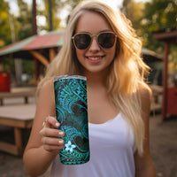 FSM Yap State Skinny Tumbler Tribal Pattern Ocean Version