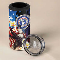 Personalized Northern Mariana Islands 4th of July 4 in 1 Can Cooler Tumbler Plumeria USA Eagle LT01 - Polynesian Pride