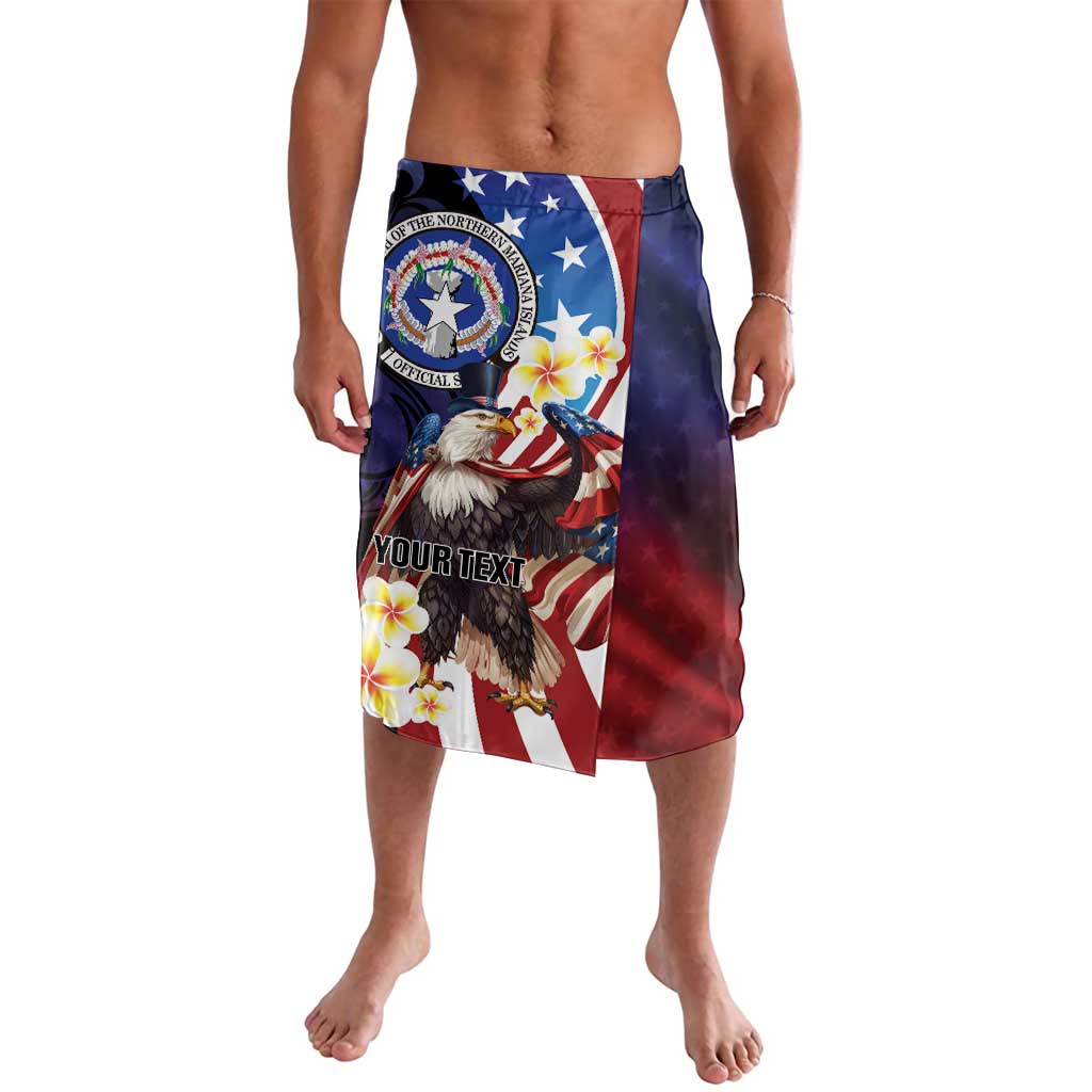 Personalized Northern Mariana Islands 4th of July Lavalava Plumeria USA Eagle