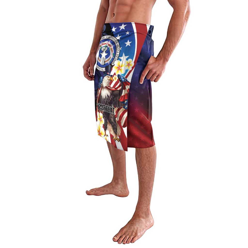 Personalized Northern Mariana Islands 4th of July Lavalava Plumeria USA Eagle