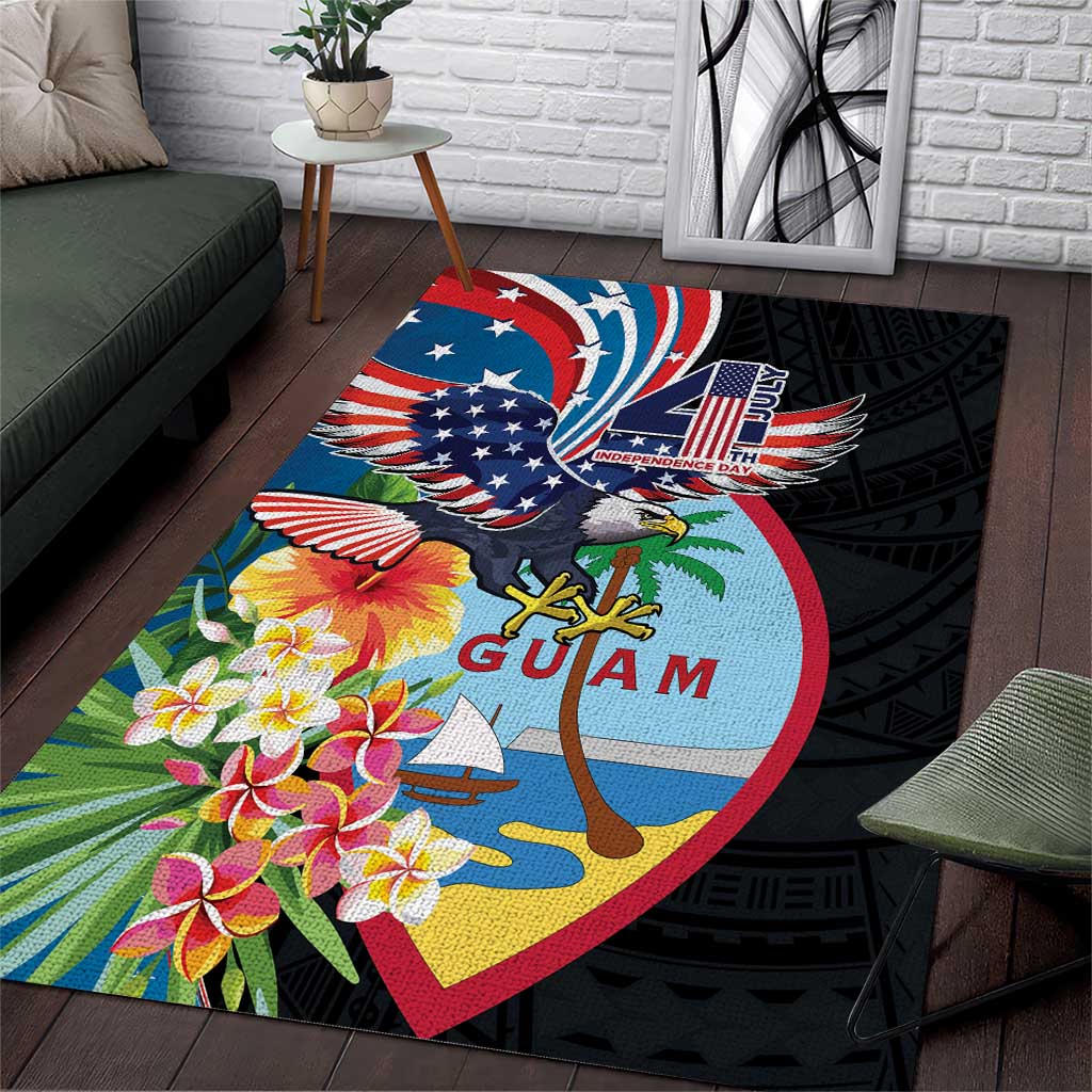 Guam Fourth of July Area Rug Tropical Flowers