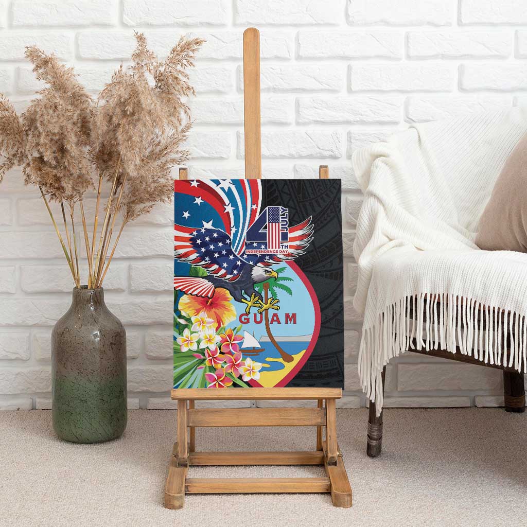 Guam Fourth of July Canvas Wall Art Tropical Flowers