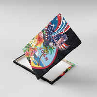 Guam Fourth of July Canvas Wall Art Tropical Flowers