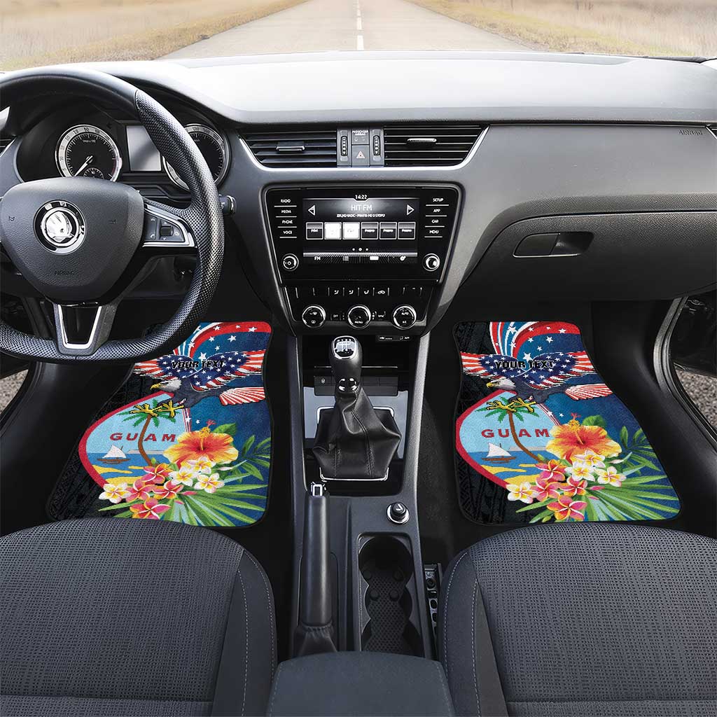 Guam Fourth of July Car Mats Tropical Flowers LT01 Set 2pcs - Front Multicolor - Polynesian Pride