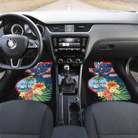Guam Fourth of July Car Mats Tropical Flowers LT01 Set 2pcs - Front Multicolor - Polynesian Pride