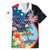 Personalized Guam Fourth of July Family Matching Off Shoulder Maxi Dress and Hawaiian Shirt Tropical Flowers