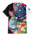 Personalized Guam Fourth of July Family Matching Off Shoulder Maxi Dress and Hawaiian Shirt Tropical Flowers
