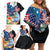 Personalized Guam Fourth of July Family Matching Off Shoulder Short Dress and Hawaiian Shirt Tropical Flowers