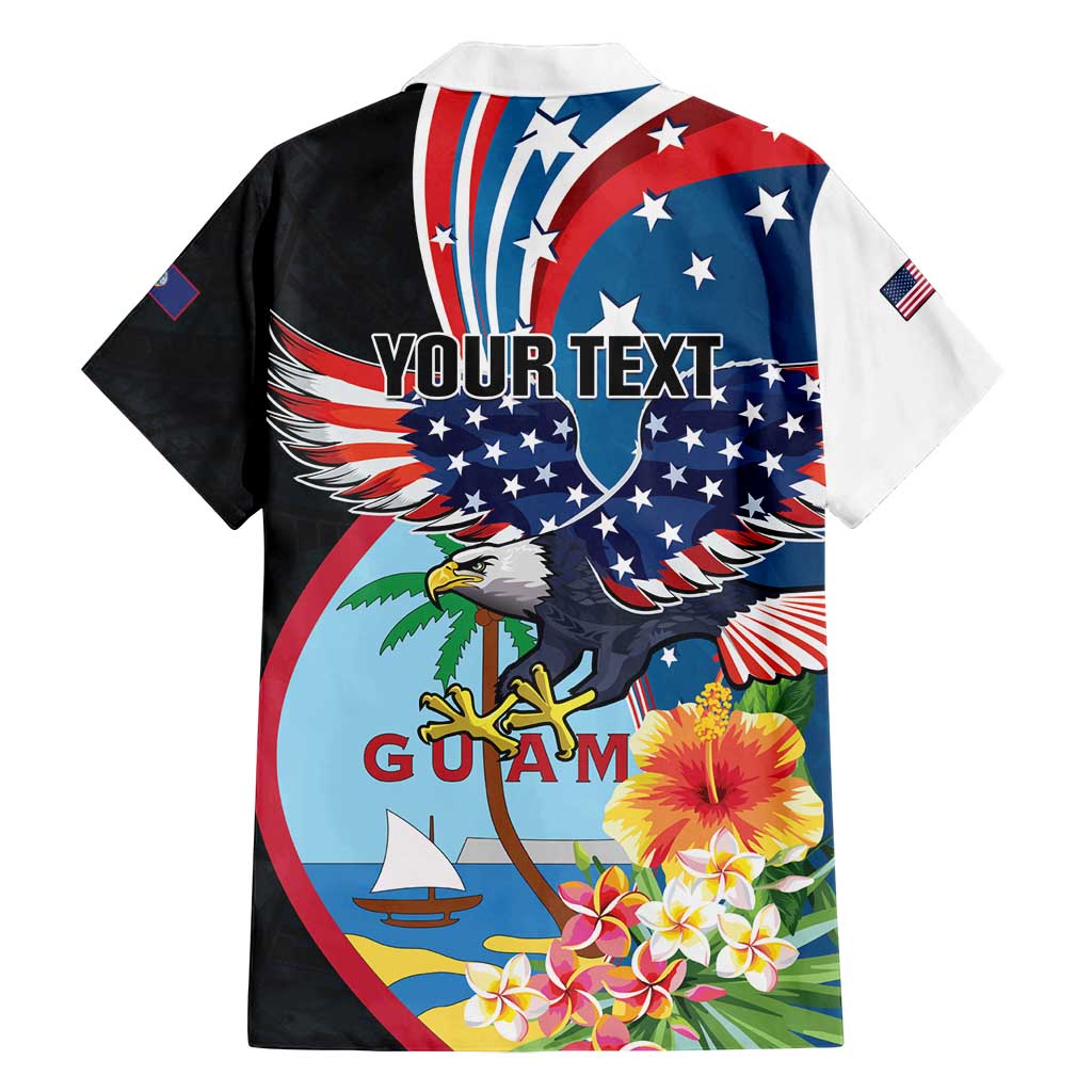 Personalized Guam Fourth of July Family Matching Puletasi and Hawaiian Shirt Tropical Flowers