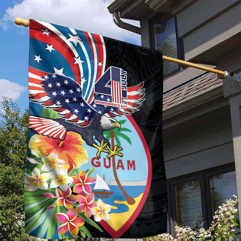 Guam Fourth of July Garden Flag Tropical Flowers