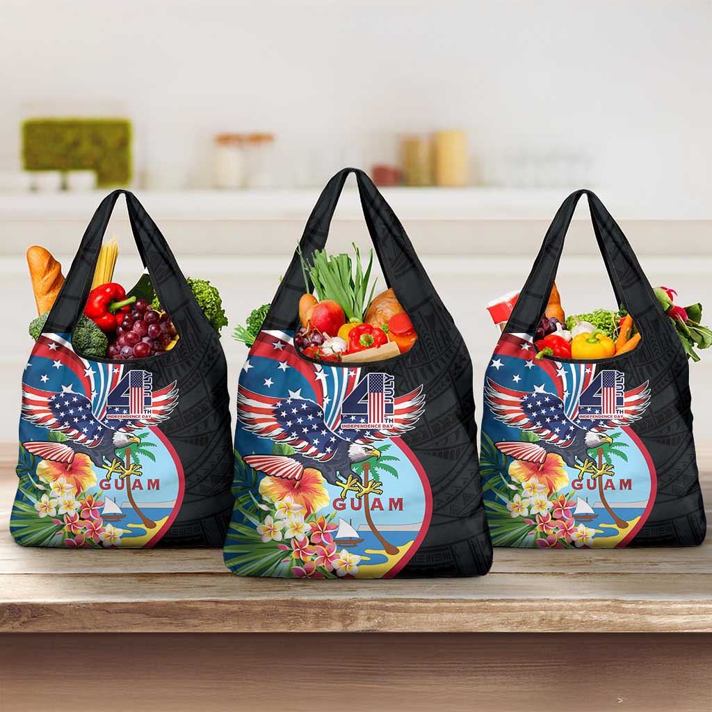 Guam Fourth of July Grocery Bag Tropical Flowers