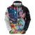 Personalized Guam Fourth of July Hoodie Tropical Flowers