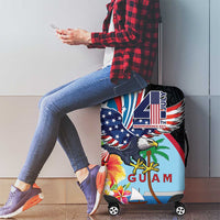 Guam Fourth of July Luggage Cover Tropical Flowers